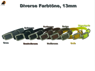 Biothane Beta Halsband mit Dornschnalle rund, Breite: 13mm