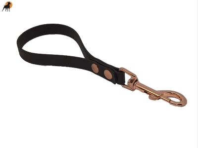 Biothane Beta Kurzführer 16mm x 25cm m.HS, Rosegold-Optik