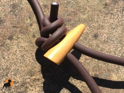 HWP Biothane Coated Rope Moxon Führleine 6mm x 110cm, mit Holzknebeln