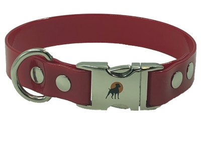 HWP Biothane Crystal Halsband mit Alu-Verschluß, Rubinrot
