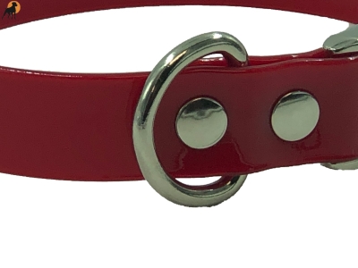 HWP Biothane Crystal Halsband mit Alu-Verschluß, Rubinrot