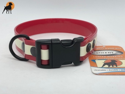 HWP Biothane Glow Maßhalsband FUN 25mm, fluoriszierend, mit Wienerlock PVC Verschluß