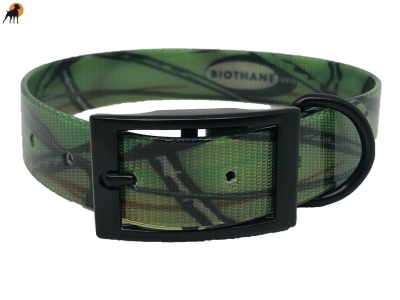 Preview: Biothane Camouflage Halsband Classic mit Dornschnalle Eckig, Breite: 25mm