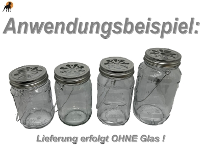 Moonshine Teelicht-Lampenaufsatz mit Bügel für Mason Jar Gläser, silber