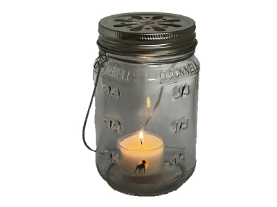 Moonshine Teelicht-Lampenaufsatz mit Bügel für Mason Jar Gläser, silber