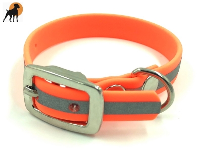 TPU Reflective Halsband Classic 1, mit Lasergravur, Breite: 12mm