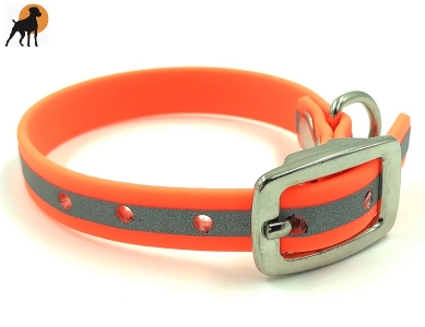 TPU Reflective Halsband Classic 1, mit Lasergravur, Breite: 12mm