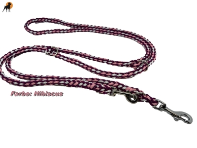 Tauwerk Führleine G1, 9mm x 235cm, 3-fach verstellbar, mit Bolzenkarabiner, vernickelt