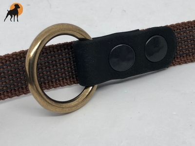 HWP Führleine gummiert/Biothane, 3-fach verstellbar, 20mm x 230cm, Beschläge Messing