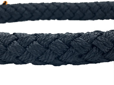 G2 Tauwerk Halsband Basic, rund geflochten, mit Zugstop, Schwarz