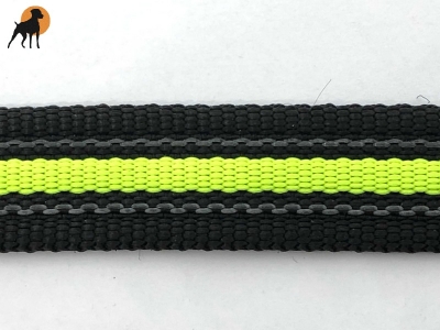 HWP Kurzführer Neon, gummiert/Biothane 20mm x 40cm, ohne Handschlaufe