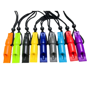 Preview: Doppeltonpfeife Hunting, 80 x 19mm mit Pfeifenband