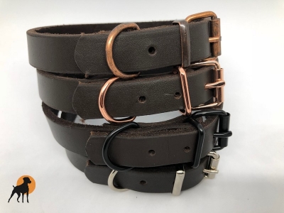 HWP Fettleder Halsband Basic Antik, Breite: 19mm