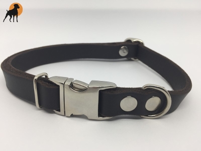 Fettleder Halsband 19mm x 30-50cm, mit Alumax-Verschluß, stufenlos verstellbar