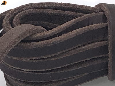 Softlederleine 9mm x 10m, Kanten abgerundet, ohne Handschlaufe, Dunkelbraun