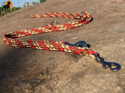 G1 Tauwerk Doppelführleine 3-fach verstellbar, 9mm x 230cm, Chestnut