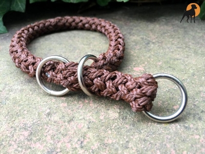 G1 Tauwerk Halsband Basic 15mm mit Zugstop, rund geflochten, Mocca