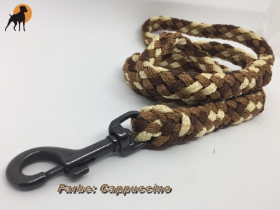 Tauwerk Führleine G2, 12mm mit Handschlaufe, rund geflochten, Karabiner Edelstahl schwarz