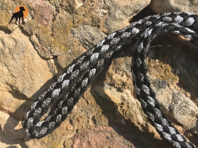 Tauwerk Führleine G2 Ebony 12mm m. HS, Karabiner Edelstahl Schwarz, Plasma