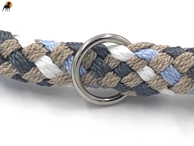 Preview: G2 Tauwerk Halsband Basic, rund geflochten, mit Zugstop, Limestone