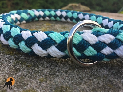 Preview: G2 Tauwerk Halsband Basic, rund geflochten, mit Zugstop, Peppermint