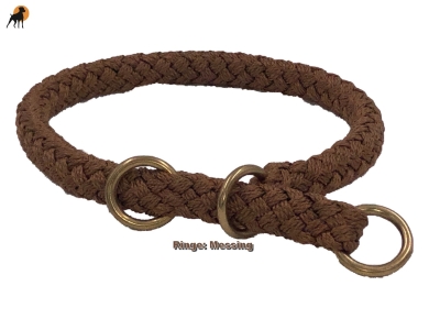 G2 Tauwerk Halsband Basic, rund geflochten, mit Zugstop, Sandrot