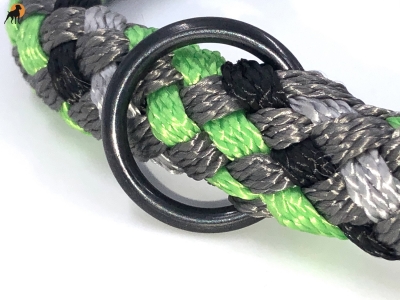 G2 Tauwerk Halsband Basic, rund geflochten, mit Zugstop, Green Flash