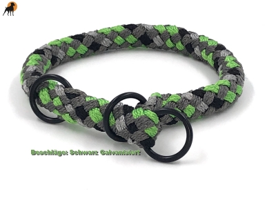 G2 Tauwerk Halsband Basic, rund geflochten, mit Zugstop, Green Flash