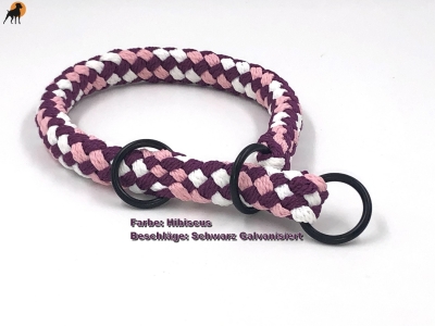 Preview: G2 Tauwerk Halsband Basic, rund geflochten, mit Zugstop, Hibiscus