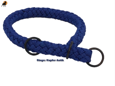 Preview: G2 Tauwerk Halsband Basic, rund geflochten, mit Zugstop, Kobaltblau