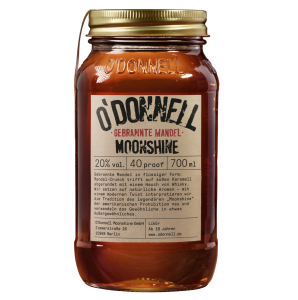 O'Donnell Moonshine Likör Gebrannte Mandel (20% vol.), Starter Set mit Ausgießer, 700ml