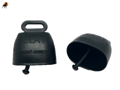 Ortungsglöckchen rund, mit Lasergravur, ca. 3,5 x 3,5cm, schwarz