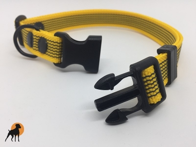 Halsband gummiert 19mm x 30-50cm, mit PVC-Verschluß, stufenlos verstellbar
