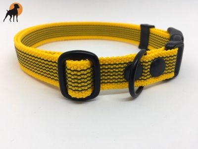 Halsband gummiert 19mm x 30-50cm, mit PVC-Verschluß, stufenlos verstellbar