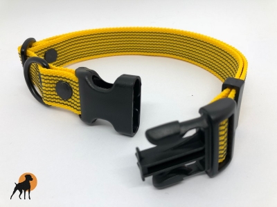 Halsband gummiert 25mm x 40-60cm, mit PVC-Verschluß, stufenlos verstellbar