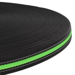 Gummiertes Gurtband NEON mit Anti-Rutsch-Auflage und Signalfarbener Innennaht, 20mm