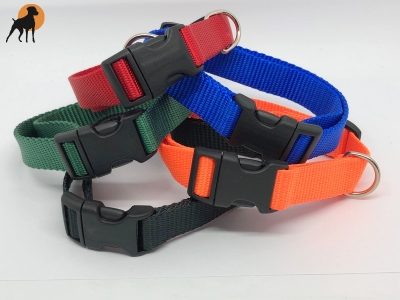 Nylon-Halsband Basic, stufenlos verstellbar mit PVC-Verschluß, 25mm  x 40-60cm