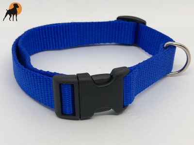 Preview: Nylon-Halsband Basic, stufenlos verstellbar mit PVC-Verschluß, 20mm  x 30-50cm