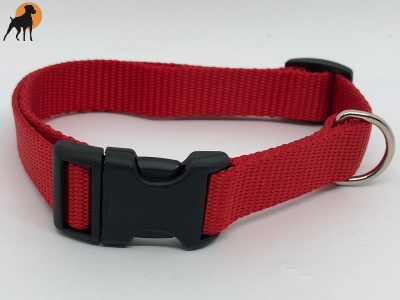 Nylon-Halsband Basic, stufenlos verstellbar mit PVC-Verschluß, 25mm  x 40-60cm