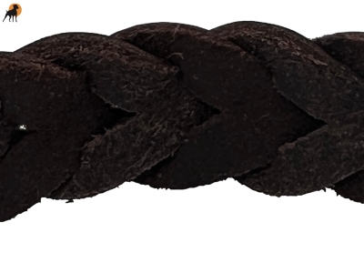 Preview: Softleder-Halsband 30mm x 50cm, Dunkelbraun / Beschläge Antik