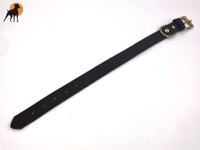 Softleder-Halsband Premium, 25mm, Beschläge Vollmessing, Dunkelbraun