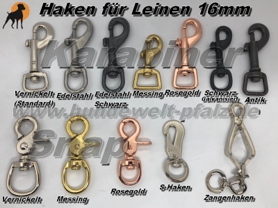 Biothane Beta Führleine 16mm mit Handschlaufe (Länge und Haken wählbar)
