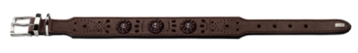Hunter Nappaleder Halsband Virginia Rose 55cm x 39mm, tabak