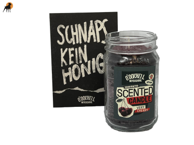 O'Donnell Moonshine Scented Candle Duftkerze Very Cherry, handgegossen im 400ml Mason Jar