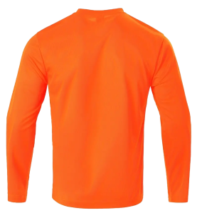 Langarm-Funktionsshirt mit Rundhalsausschnitt, schnelltrocknend, Signalorange