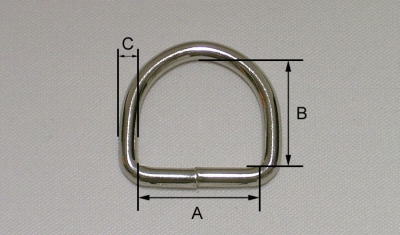 D-Ring, geschweißt, 20x16x3.0mm, Schwarz matt