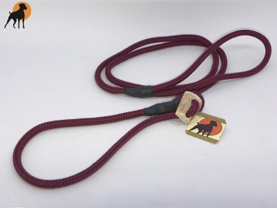 HWP Moxonleine mit Zugstop, Handmade, 6mm x 130cm, Burgund