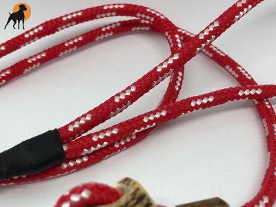 HWP Moxonleine mit Zugstop, Handmade, 6mm x 130cm, Rot-Weiß