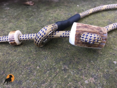Moxonleine mit Zugstop, 6mm x 130cm, Beige-Marine