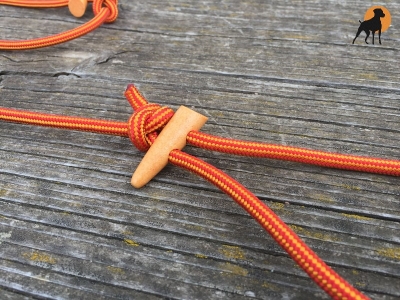 Moxon Flüsterleine 6mm x 300cm, mit Holzknebeln, Fire
